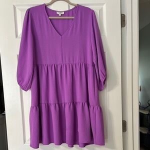 Boutique Umgee Purple Tiered Dress